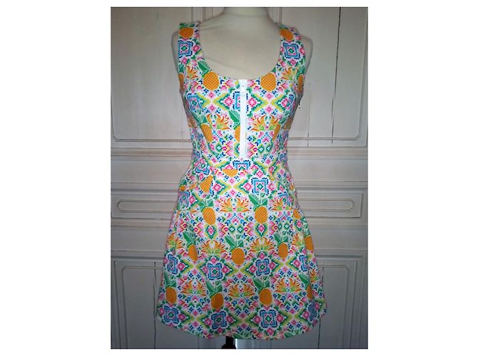 ABITO MANOUSH REVERSE RETRO ANNI CINQUANTA ESANAR ANANAS T 34 Multicolore Bianco sporco - vista 3