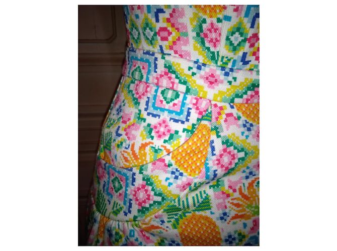 ABITO MANOUSH REVERSE RETRO ANNI CINQUANTA ESANAR ANANAS T 34 Multicolore Bianco sporco - vista 6