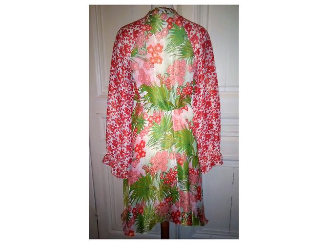 MANOUSH ABENDKLEID GLITTER RETRO SEVENTIES SEIDE T 34/36/38 Mehrfarben - Ansicht 2