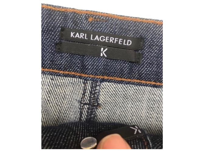 Karl Lagerfeld falda Karl Lagarfeld 36 (S) algodón revestido azul marino - vista 5