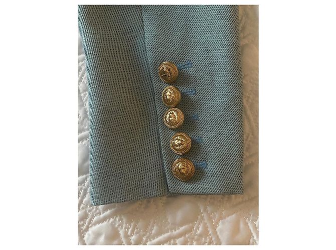 Giacca Balmain in seta blu - vista 3