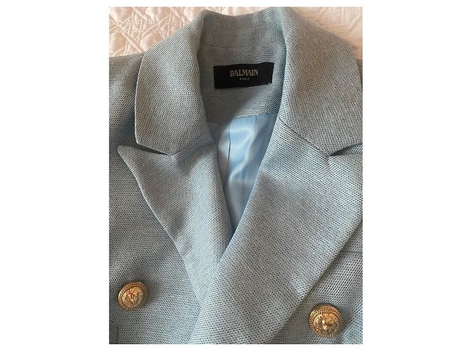 Giacca Balmain in seta blu - vista 4