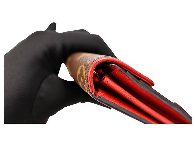 LOUIS VUITTON MONOGRAM PORTEFEUILLE CARTERA LARGA SARAH RETIRO Castaño Roja - vista 10