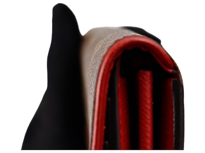 LOUIS VUITTON MONOGRAM PORTEFEUILLE CARTERA LARGA SARAH RETIRO Castaño Roja - vista 14