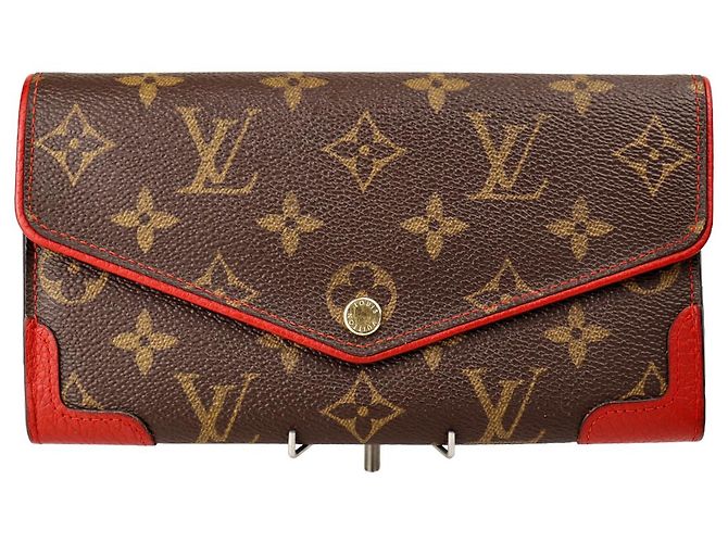 LOUIS VUITTON MONOGRAM PORTEFEUILLE CARTERA LARGA SARAH RETIRO Castaño Roja - vista 2
