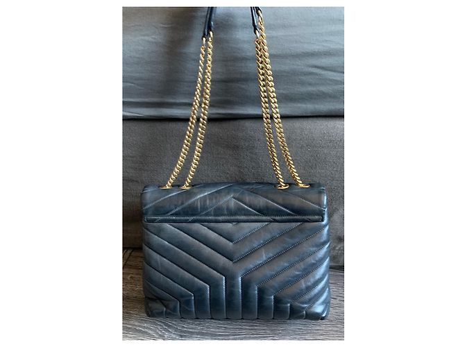 Saint Laurent Borsa a mano media LouLou Nero - vista 2