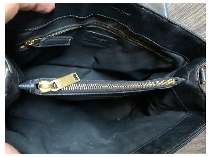 Saint Laurent Borsa a mano media LouLou Nero - vista 3