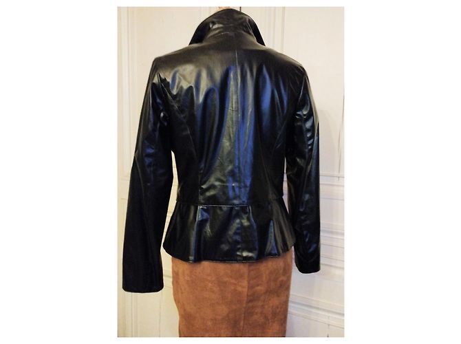 CHAQUETA MARC JACOBS GLAM ROCK SILK VINILO EFECTO CUERO TL Negro - vista 3