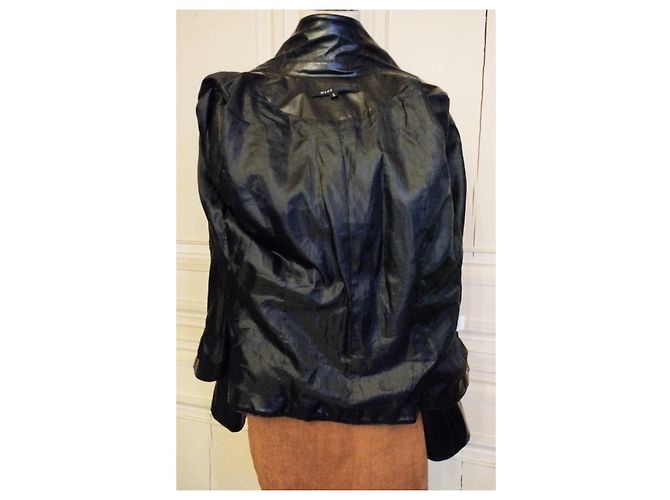 CHAQUETA MARC JACOBS GLAM ROCK SILK VINILO EFECTO CUERO TL Negro - vista 7