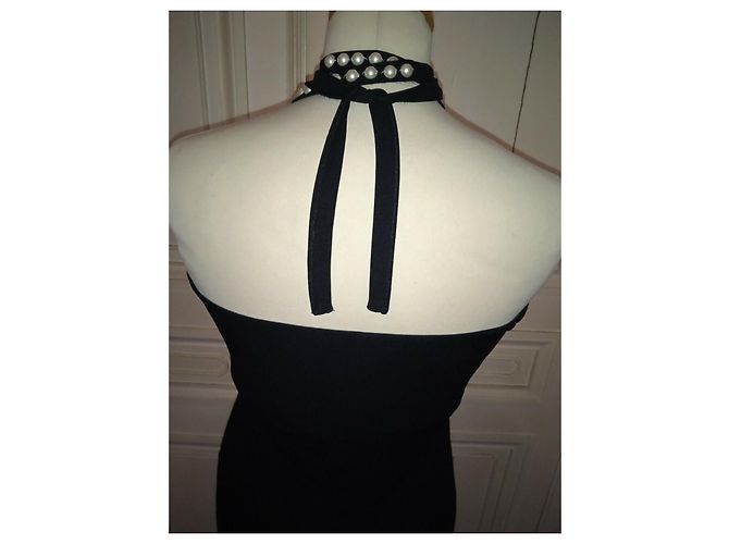Love Moschino MOSCHINO BUSTIER KLEID ABEND SEIDE PERLPERLEN T 38/40 Schwarz - Ansicht 10