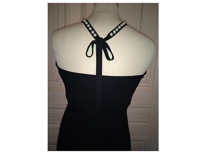 Love Moschino MOSCHINO BUSTIER KLEID ABEND SEIDE PERLPERLEN T 38/40 Schwarz - Ansicht 9