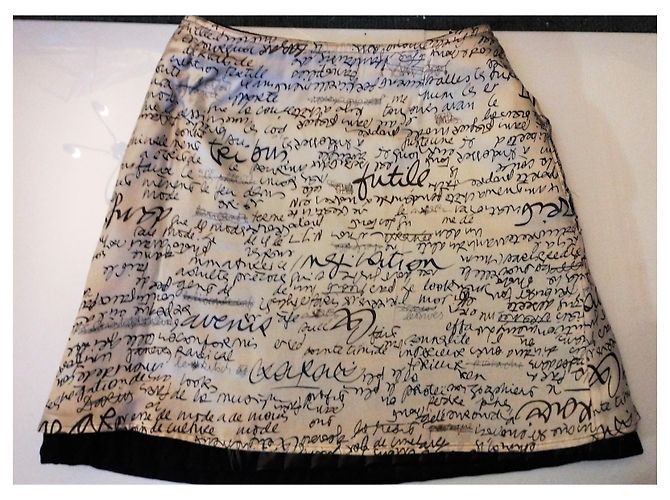 Christian Lacroix FALDA LACROIX FALDA TRAPECIO BI MATERIAL GQUARILLE T 32/34 Negro - vista 4