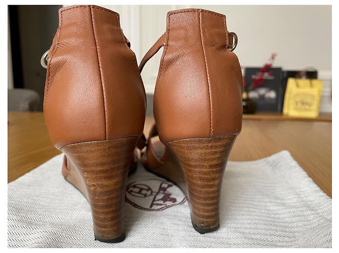 Sandali LEGGENDA Hermès Cammello Caramello - vista 4