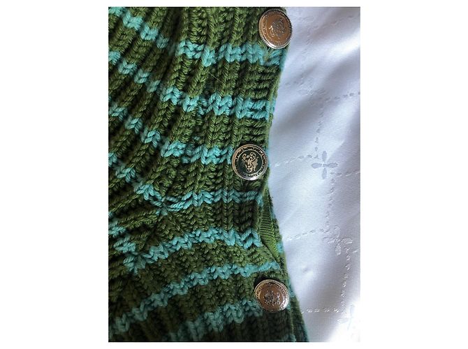Jersey largo de lana a rayas verde Alberta Ferretti - vista 3