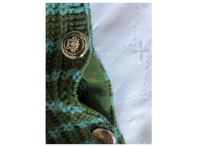 Jersey largo de lana a rayas verde Alberta Ferretti - vista 4