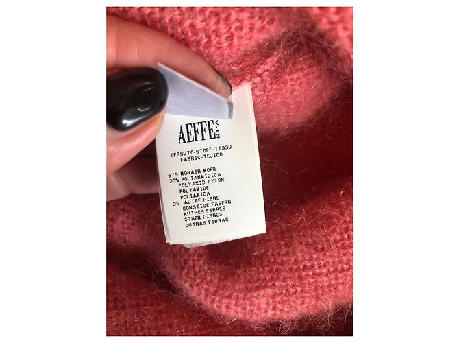 Alberta Ferretti Langer Pullover aus Mohair mit Pailletten Rosa Pink - Ansicht 7