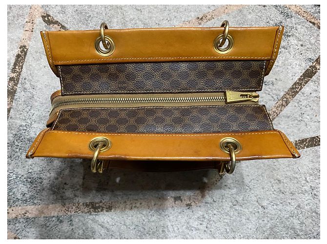 Borsa a mano Céline Triomphe Macadam Marrone Tela e Pelle Marrone scuro - vista 10
