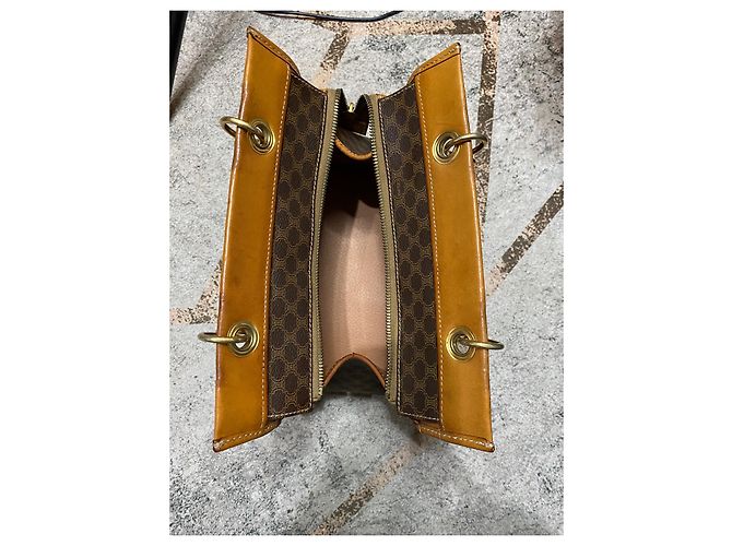Borsa a mano Céline Triomphe Macadam Marrone Tela e Pelle Marrone scuro - vista 4
