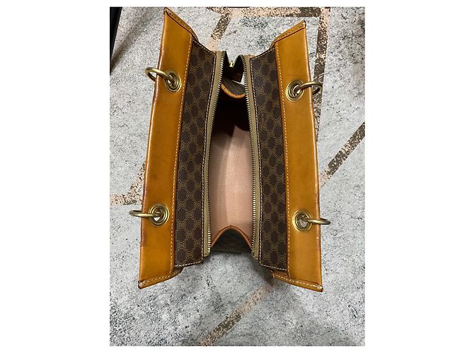 Borsa a mano Céline Triomphe Macadam Marrone Tela e Pelle Marrone scuro - vista 6