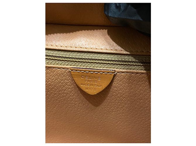 Borsa a mano Céline Triomphe Macadam Marrone Tela e Pelle Marrone scuro - vista 8