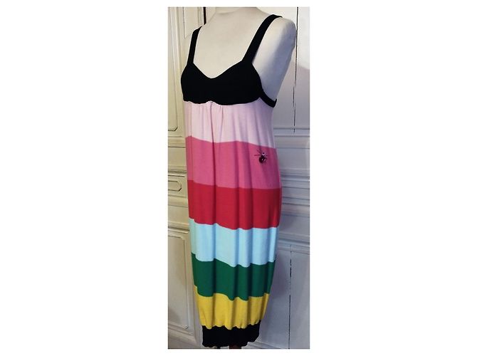 SONIA RYKIEL KLEID AUS PIMAWOLLE MIT DIAMS BIENENBROSCHE S 16 JAHRE ODER S 36/40 Mehrfarben - Ansicht 2