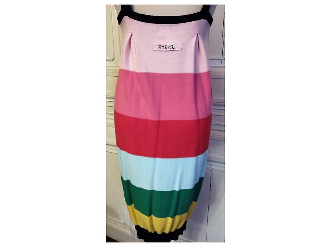 SONIA RYKIEL KLEID AUS PIMAWOLLE MIT DIAMS BIENENBROSCHE S 16 JAHRE ODER S 36/40 Mehrfarben - Ansicht 4