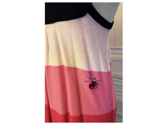 SONIA RYKIEL KLEID AUS PIMAWOLLE MIT DIAMS BIENENBROSCHE S 16 JAHRE ODER S 36/40 Mehrfarben - Ansicht 5