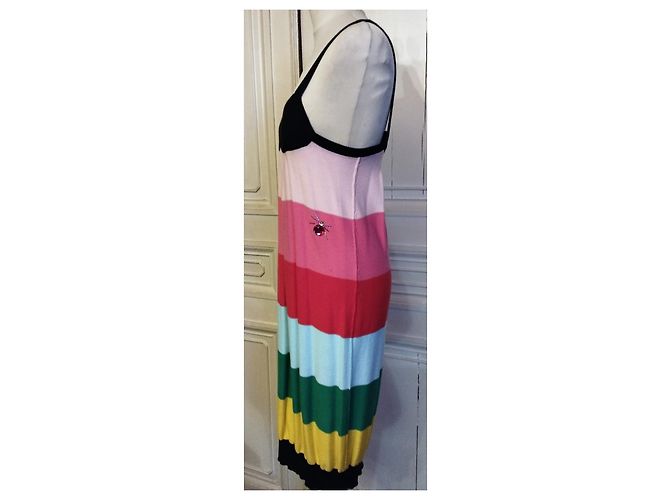 SONIA RYKIEL KLEID AUS PIMAWOLLE MIT DIAMS BIENENBROSCHE S 16 JAHRE ODER S 36/40 Mehrfarben - Ansicht 8