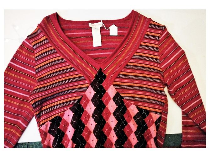 CHRISTIAN LACROIX WOLLPULLOVER TRENDY BAYADERE LOSANGES S XL ODER 38/40 Mehrfarben - Ansicht 8