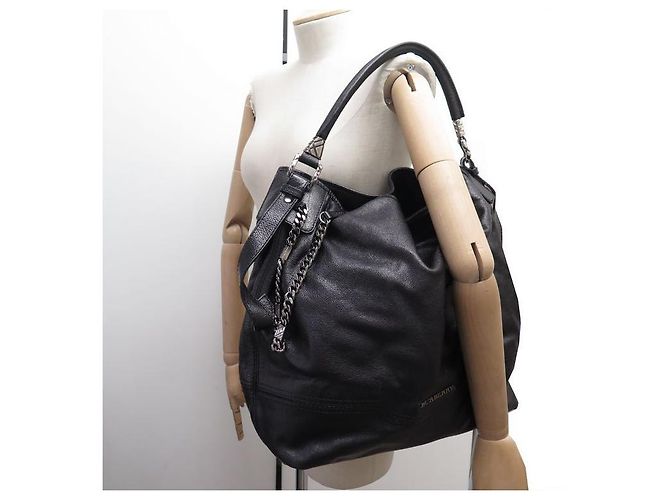 BORSA A MANO BURBERRY ASHMORE 36 BORSA A MANO IN PELLE NERA CM NERA Nero - vista 5