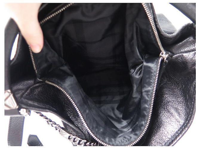 BORSA A MANO BURBERRY ASHMORE 36 BORSA A MANO IN PELLE NERA CM NERA Nero - vista 9