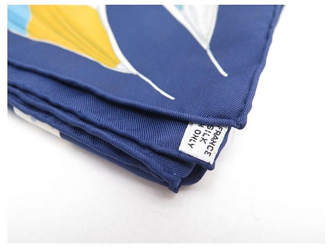 Hermès HERMES VENT PORTANT SCIARPA YANNICK MANIER CARRE 90 SETA SCIARPA IN SETA BLU - vista 9
