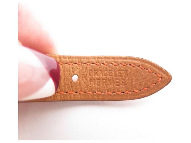 Hermès NOVA CORREIA HERMES PARA CAPE COD RELÓGIO FORRADO PM EM COURO LARANJA - vista 5