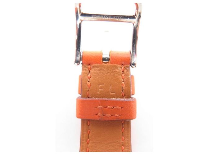 Hermès NOVA CORREIA HERMES PARA CAPE COD RELÓGIO FORRADO PM EM COURO LARANJA - vista 6
