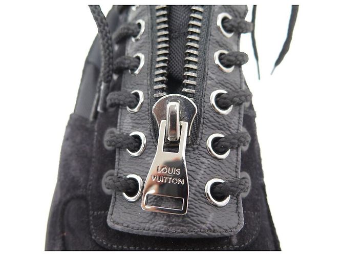 NEW LOUIS VUITTON HARLEM ANKLE BOOT SHOES 41 MONOGRAM SUEDE ANKLE BOOTS Black - view 9