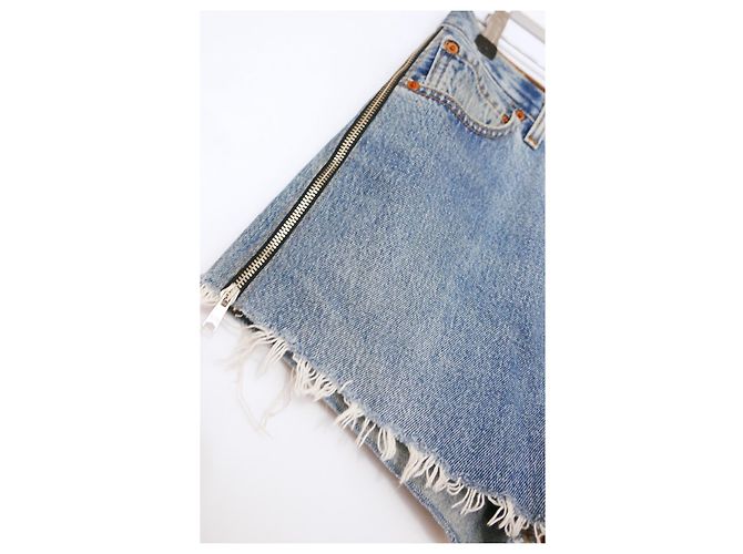 Shorts in denim Re/Done con zip laterale - vista 3