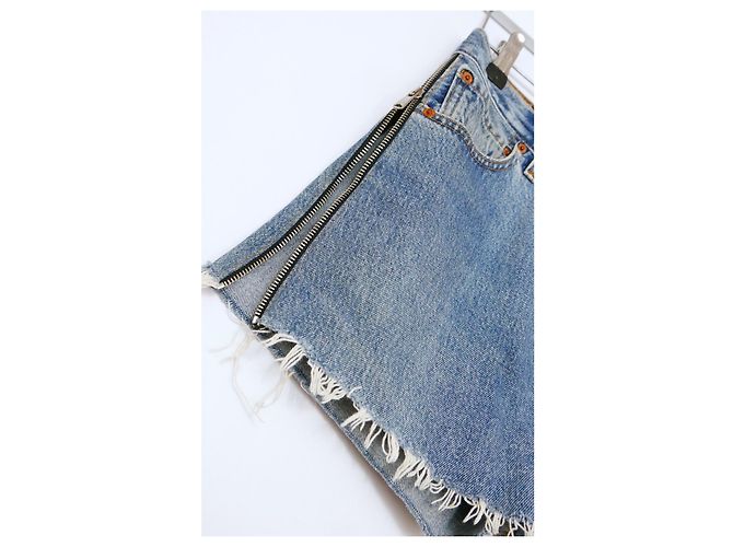 Shorts in denim Re/Done con zip laterale - vista 4
