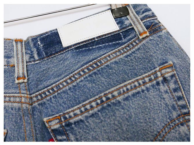 Shorts in denim Re/Done con zip laterale - vista 6