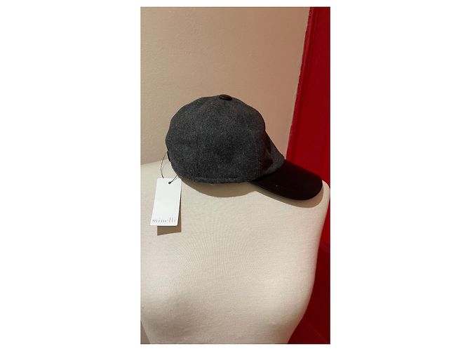 Minelli Kappe Grau aus Leder und Wolle Mehrfarben - Ansicht 2
