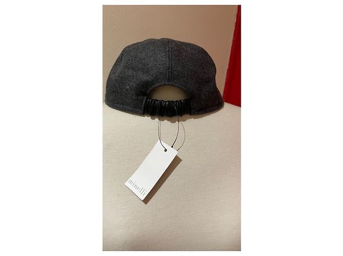 Minelli Kappe Grau aus Leder und Wolle Mehrfarben - Ansicht 3