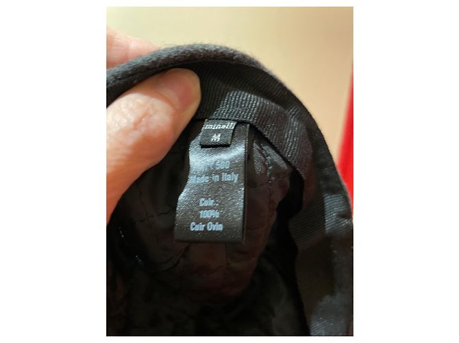 Minelli Kappe Grau aus Leder und Wolle Mehrfarben - Ansicht 4