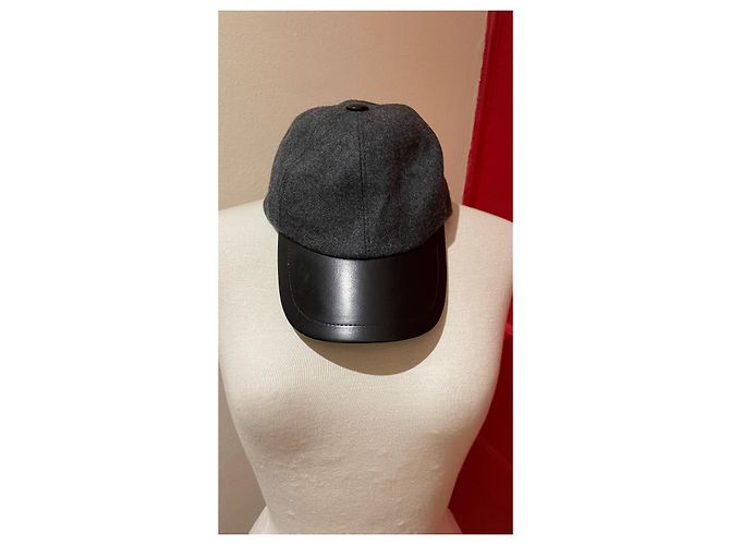Minelli Kappe Grau aus Leder und Wolle Mehrfarben - Ansicht 8