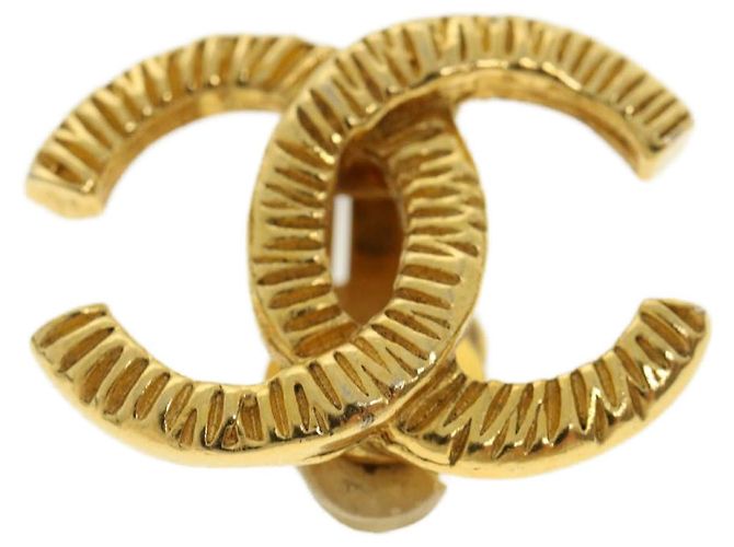 CHANEL COCO Marchio Orecchino metallo Oro CC Auth fm1999 D'oro - vista 10