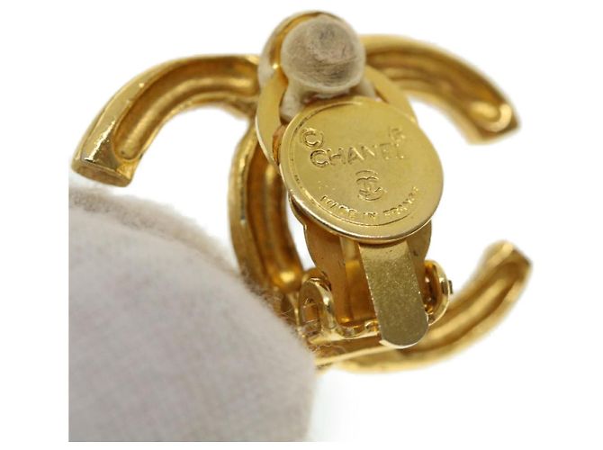 CHANEL COCO Marchio Orecchino metallo Oro CC Auth fm1999 D'oro - vista 16