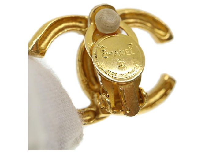 CHANEL COCO Marchio Orecchino metallo Oro CC Auth fm1999 D'oro - vista 8