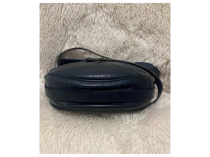 Borsa Yves Saint Laurent in pelle blu navy - vista 3