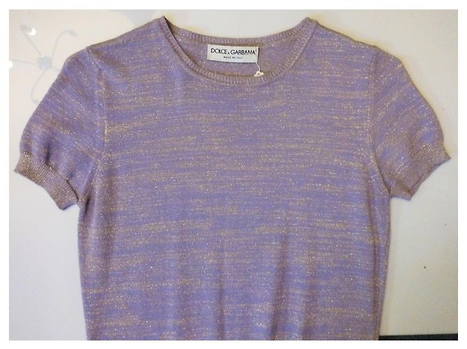 DOLCE & GABBANA PULLOVER TRENDY LUREX LILA GOLD S 36/38 - Ansicht 12