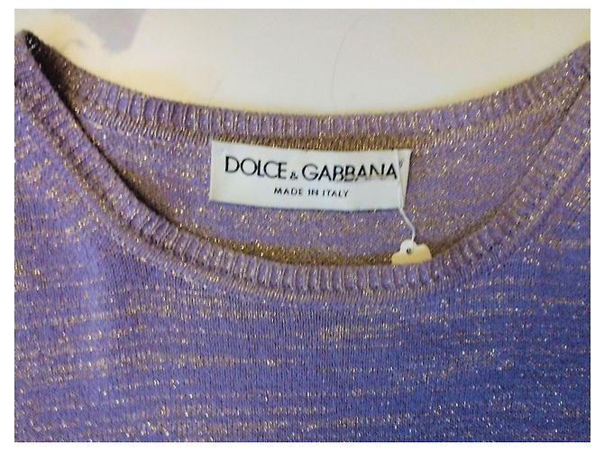 DOLCE & GABBANA PULLOVER TRENDY LUREX LILA GOLD S 36/38 - Ansicht 3