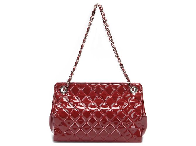 Chanel Große Einkaufstasche aus Lackleder Rot - Ansicht 4
