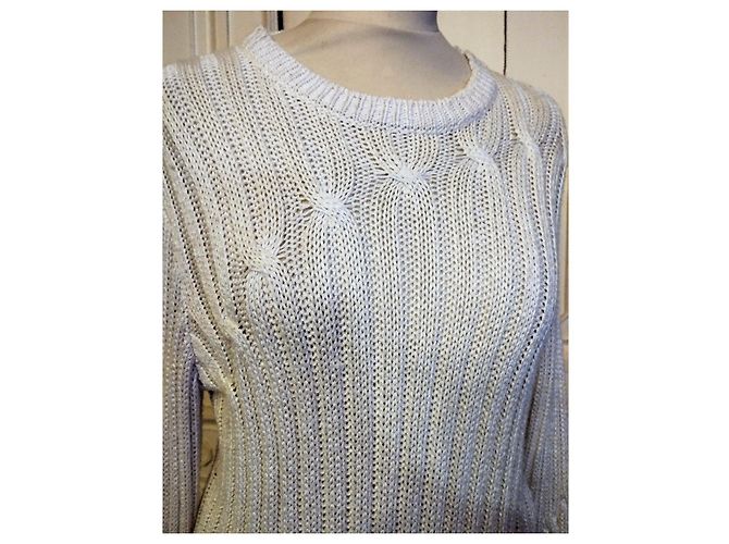 Cerruti 1881 CERRUTI STRICKPULLOVER TRENDY WOLLE LEINEN CREME EMERISE T 38/40/42 Aus weiß - Ansicht 7